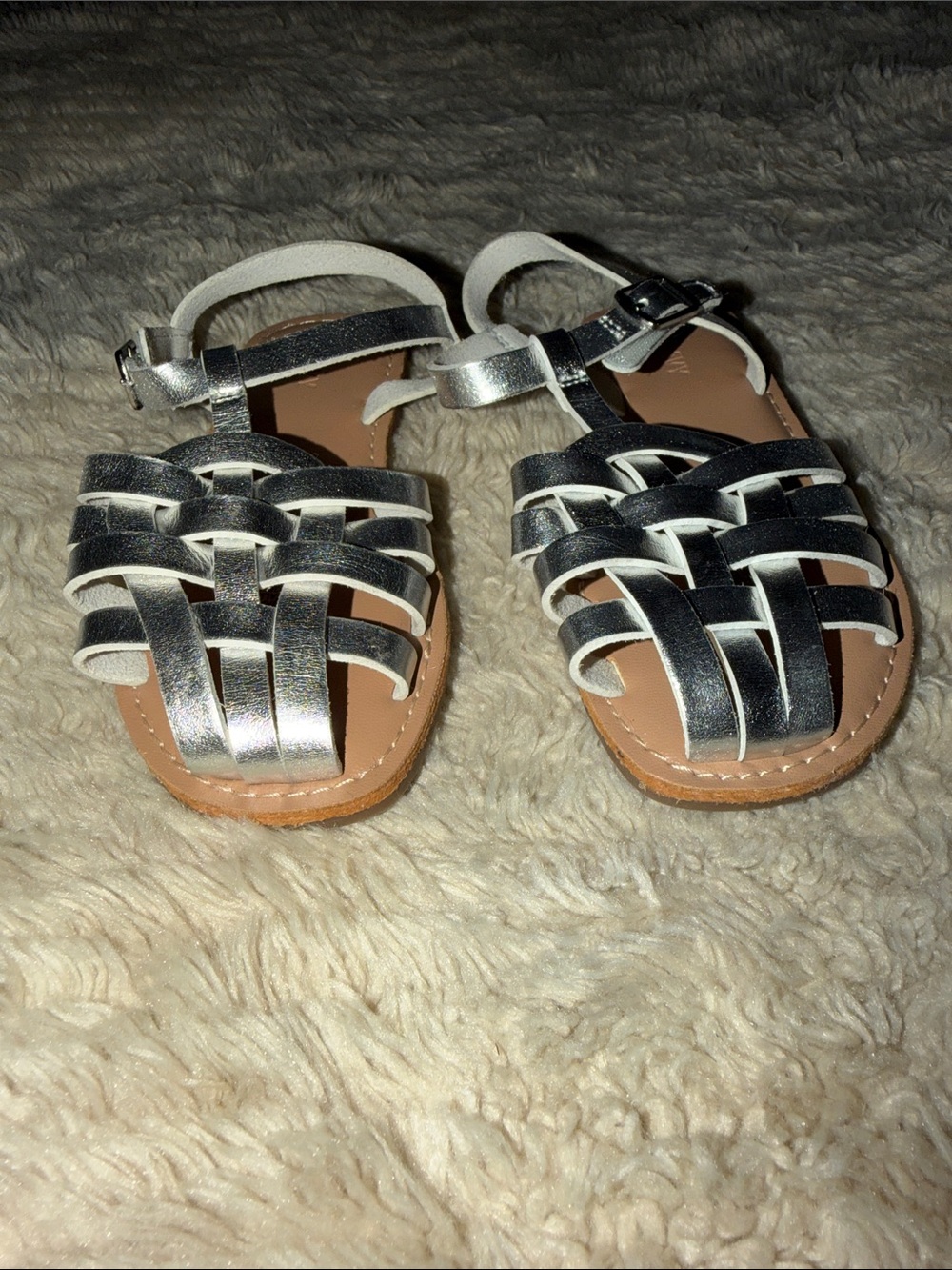 Old Navy Silver Braided Girls Sandals